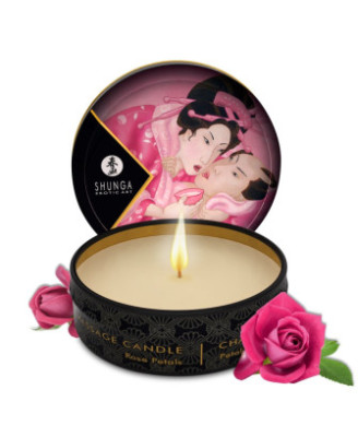 Mini bougie de massage à la rose 30ml 